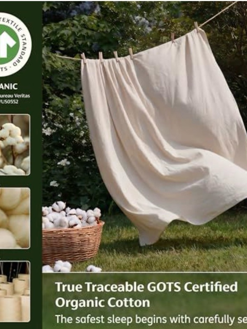 Bedsure 100% Organic Cotton Duvet Cover Queen - Picture 2 of 7